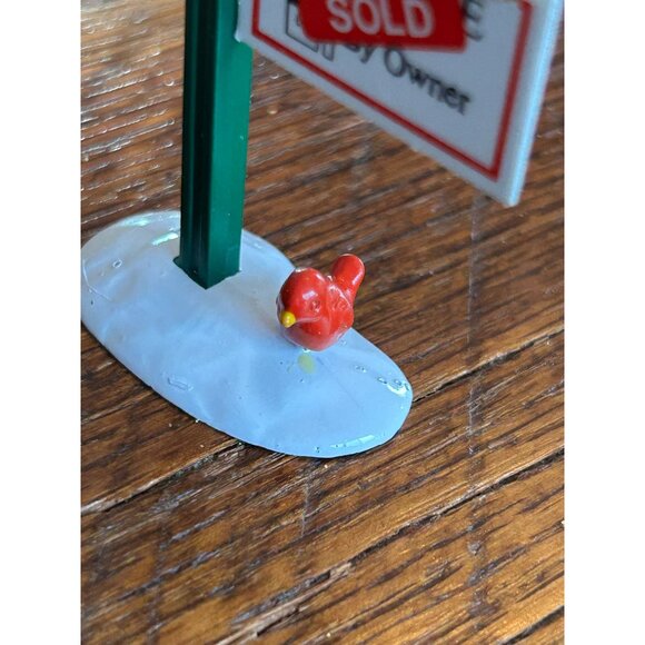Vintage Dept 56 Real Estate Sign W/ Birds Village Accessory - Picture 4 of 7